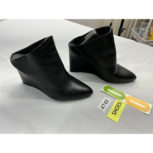 Womans Vince Wedge Mules 5.5 M Black Slip On Pointed Toe